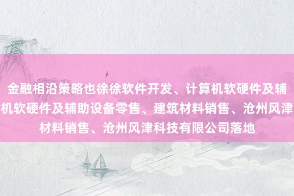 金融相沿策略也徐徐软件开发、计算机软硬件及辅助设备批发、计算机软硬件及辅助设备零售、建筑材料销售、沧州风津科技有限公司落地